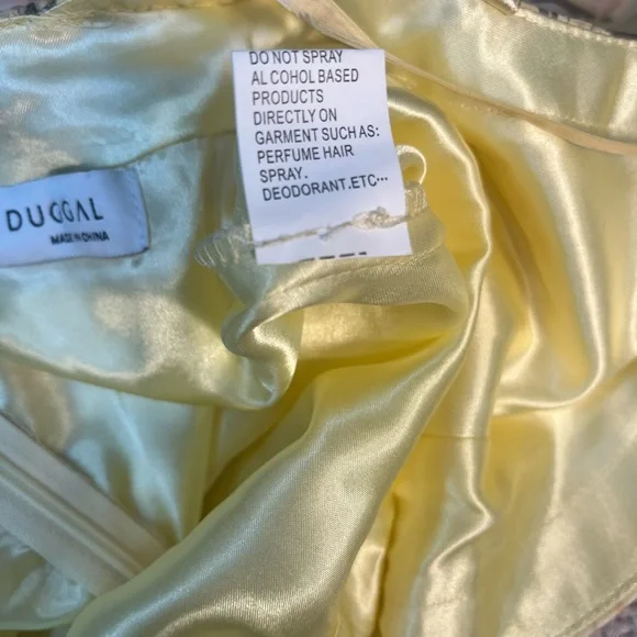 NWT leena for Mac Duggal Yellow Floral Empire Waist Ruffled Mini Size 0 - Picture 11 of 15